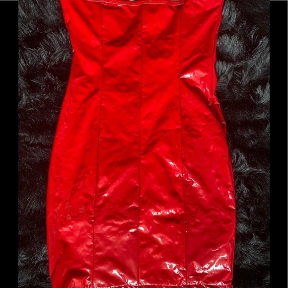 Faux Leather Red Mini Dress 🌹 - Picture 2 of 2